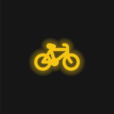 Bisiklet sarı parlayan neon simgesi