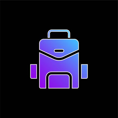 Sırt çantası mavi gradyan vektör simgesi