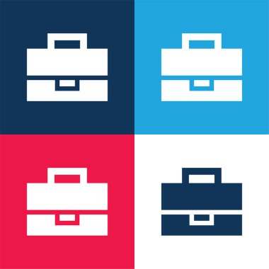 Siyah Evrak Çantası Mavi ve Kırmızı Minimum Renk Simgesi