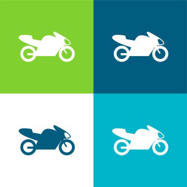 Motorlu Bisiklet, IOS 7 Arayüz Sembolü Düz 4 renk simgesi seti