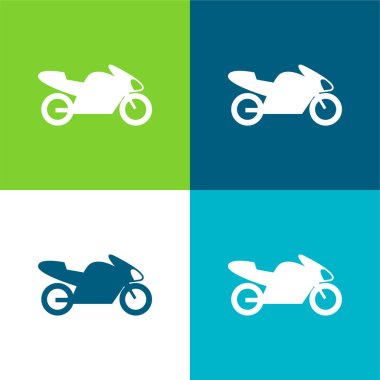 Bike With Motor, IOS 7 Interface Symbol Flat four color minimal icon set clipart