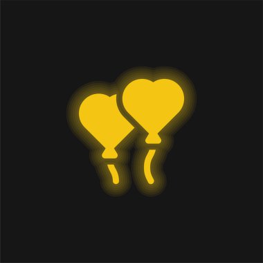 Balon sarısı parlak neon simgesi