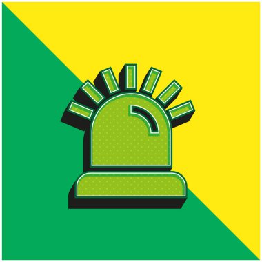 Alarm Yeşil ve Sarı Modern 3D vektör simgesi logosu