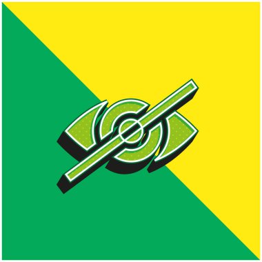 Kör Yeşil ve sarı modern 3d vektör simgesi logosu