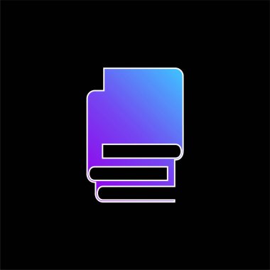 Kitaplar Yığını Siyah Kapaklı Mavi Gradyan vektör simgesi