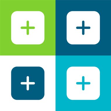 Düz dört renk simgesi seti ekle