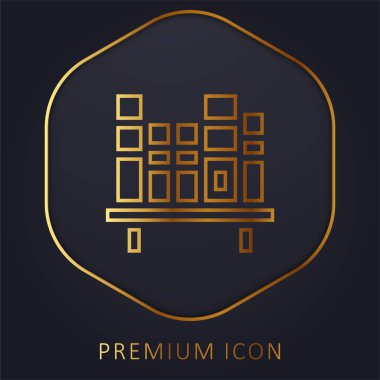 Kitaplar altın çizgi premium logo veya simge
