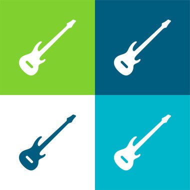 Bas Gitar Düz 4 renk en küçük simge seti