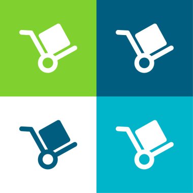 Kutu Trolley Düz 4 renk en az simge seti