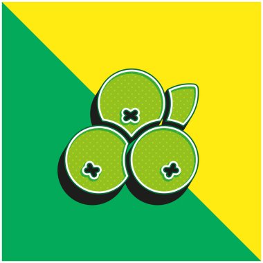 Acai Green and yellow modern 3d vector icon logo clipart
