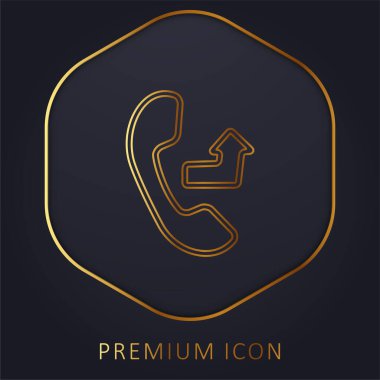 Auricular With An Outgoing Arrow Sign golden line premium logo or icon clipart