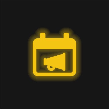Sarı parlayan neon ikon reklamı