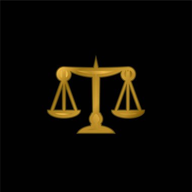 Altın kaplama metalik simge veya logo vektörünü dengele