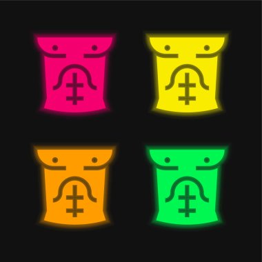 Abs dört renk parlayan neon vektör simgesi