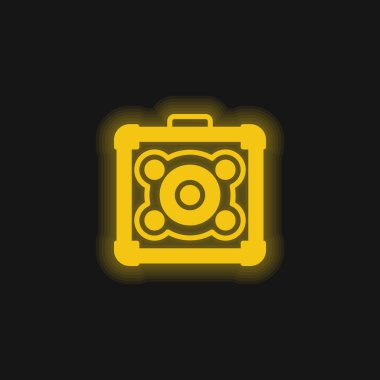 Yükseltici sarı parlayan neon simgesi