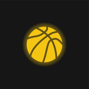 Basketbol topu sarı parlak neon ikon