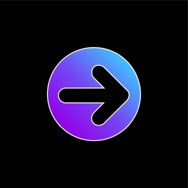 Bir Dairede Sağa Doğru Gösteren Ok Mavi Gradyan vektör simgesi