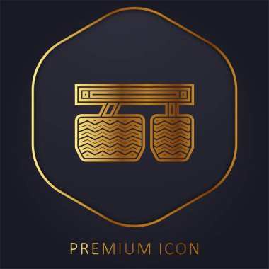 Hızlandırıcı altın çizgi prim logosu veya simgesi