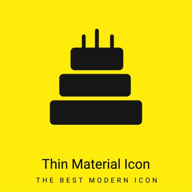 Birthday Cake Of Three Cakes minimal bright yellow material icon clipart