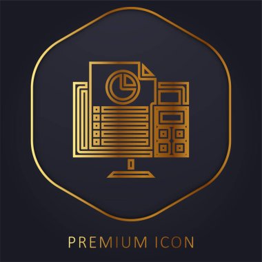 Accounting golden line premium logo or icon clipart