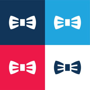 Papyon mavi ve kırmızı dört renk minimal simge seti