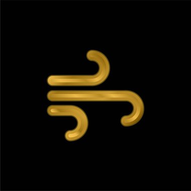 Hava elementi altın kaplama metalik simge veya logo vektörü