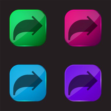 Ok dört renkli cam düğme simgesi