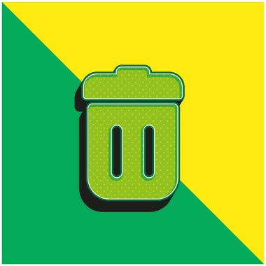 Bin With Lid Green and yellow modern 3d vector icon logo clipart