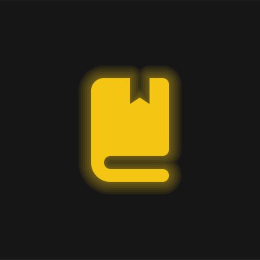 Kitap sarı parlak neon simgesi