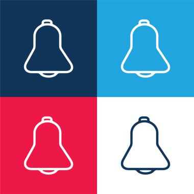 Telefon Arayüzü Çanı mavi ve kırmızı en küçük simge seti