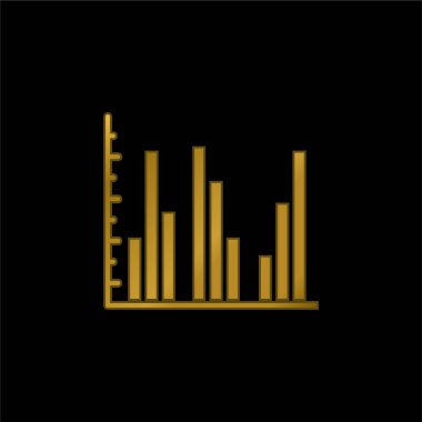 Çubuk Grafik altın kaplama metalik simge veya logo vektörü