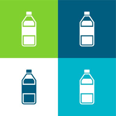Bottle Of Water Flat four color minimal icon set clipart
