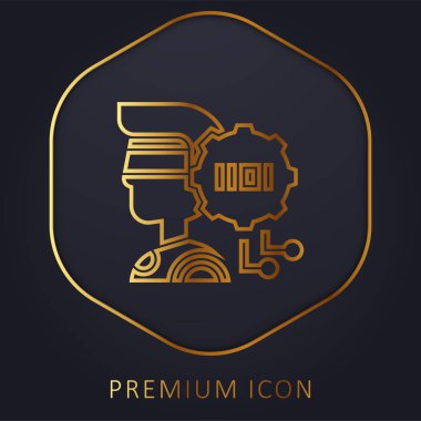 İkili Kod Altın Satır prim logosu veya simgesi