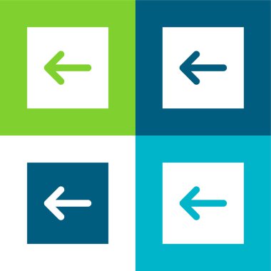 Arka Ok Düz 4 renk en küçük simge kümesi