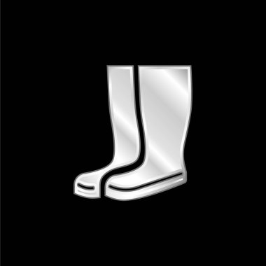 Çizmeler gümüş kaplama metalik simge