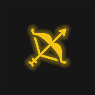 Artemis yellow glowing neon icon clipart