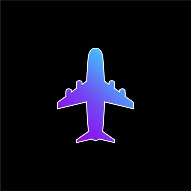 Uçak mavi gradyan vektör simgesi