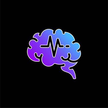 Brain blue gradient vector icon clipart