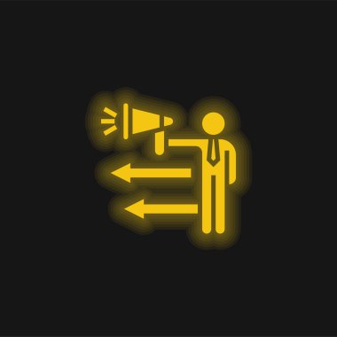 Sarı parlak neon simgesi duyurusu