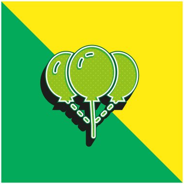 Balonlar yeşil ve sarı modern 3d vektör simgesi logosu