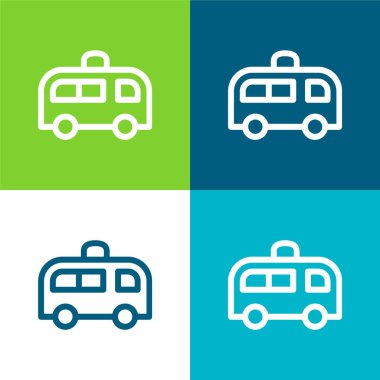 Ambulans Düz Renk en az simge seti
