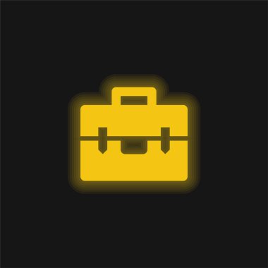Evrak çantası sarı parlak neon simgesi