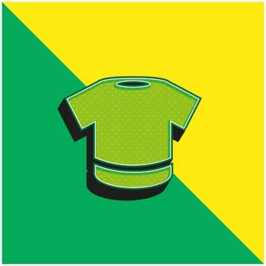 Siyah Gömlek Yeşil ve Sarı Modern 3D vektör simgesi logosu