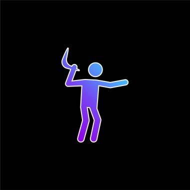 Bumerang mavi gradyan vektör simgesi