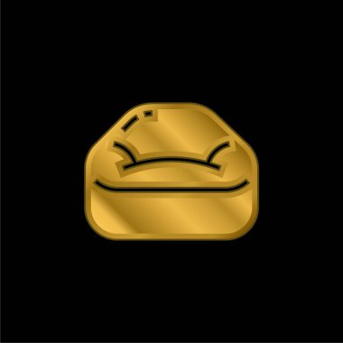 Fasulye Torbası altın kaplama metalik simge veya logo vektörü