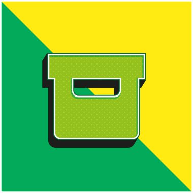 Arşiv Yeşil ve Sarı 3D modern vektör simgesi logosu