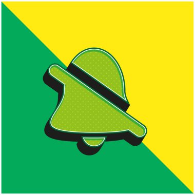 Alarm Kapalı Yeşil ve Sarı 3D modern vektör simgesi logosu