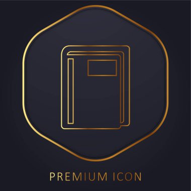 Kitap Etiket Altın Çizgi prim logosu veya simgesi ile Kapalı