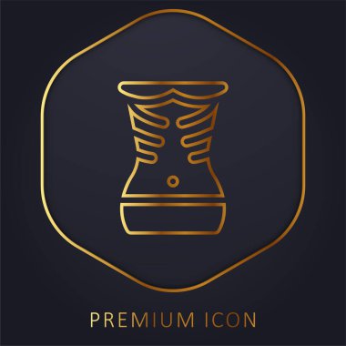 Anoreksi altın çizgi prim logosu veya simgesi