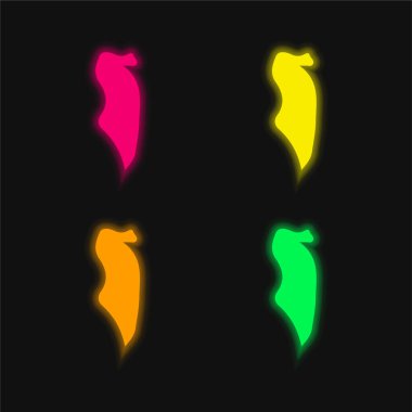 Bahreyn dört renk parlayan neon vektör simgesi